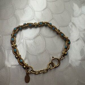 Catherine Popesco Elegant Gold and Turquoise Bracelet